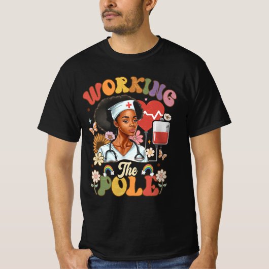Het werken van de Pool Grappige IC-Verpleegkundige T-shirt (Voorkant)