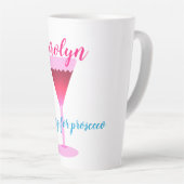 Het werken voor prosecco, gepersonaliseerd groot latte mok (Rechterhoek)