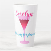 Het werken voor prosecco, gepersonaliseerd groot latte mok (Voorkant)