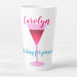 Het werken voor prosecco, gepersonaliseerd groot latte mok