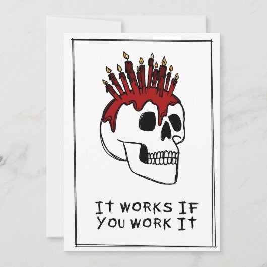 Het werkt als je het werkt feestdagenkaart (Voorkant)