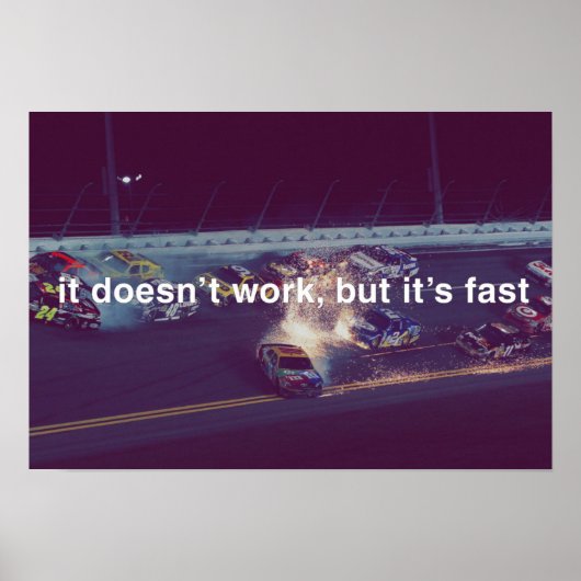Het werkt niet, maar het is snel poster (Voorkant)