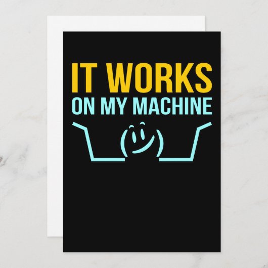 Het werkt op machine technische computer IT-progra Bedankkaart (Voorkant / Achterkant)