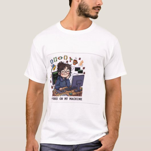 HET WERKT OP MIJN COMPUTER - Grappig Programmawerk T-shirt (Voorkant)
