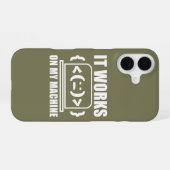 Het Werkt Op Mijn Computer Grappige Coder en Progr iPhone 16 Hoesje (Achterkant horizontaal)