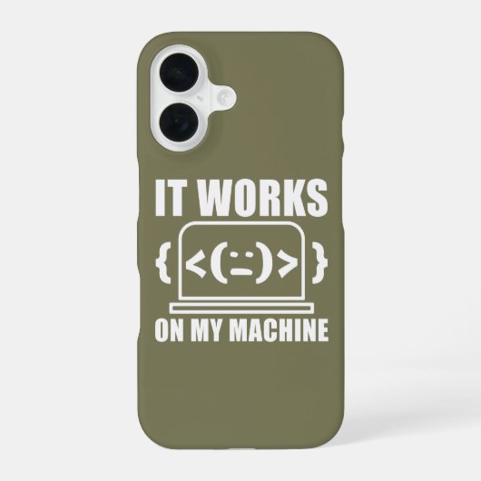 Het Werkt Op Mijn Computer Grappige Coder en Progr iPhone 16 Hoesje (Achterkant)