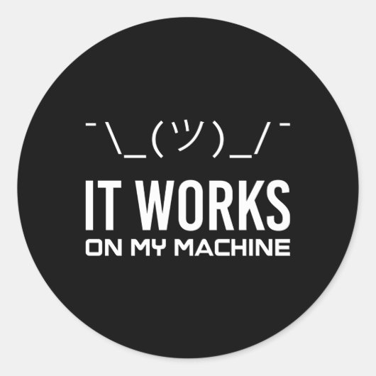 Het werkt op mijn machine computer science program ronde sticker (Voorkant)