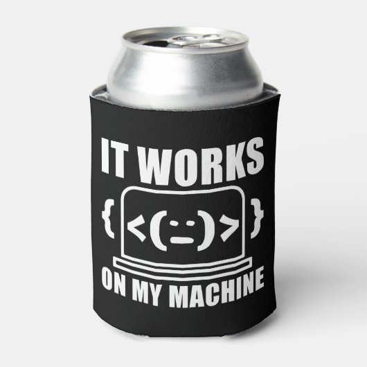 Het werkt op mijn machine grappige coder en progra blikjeskoeler (Blikje Voorkant)