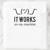 Het werkt op mijn machine - Programmer Excuseer Bl Rechthoekige Sticker (Tas)