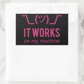 Het werkt op mijn machine - Programmer White Rechthoekige Sticker (Tas)