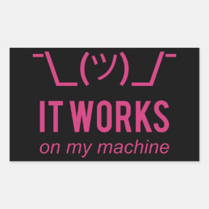 Het werkt op mijn machine - Programmer White Rechthoekige Sticker