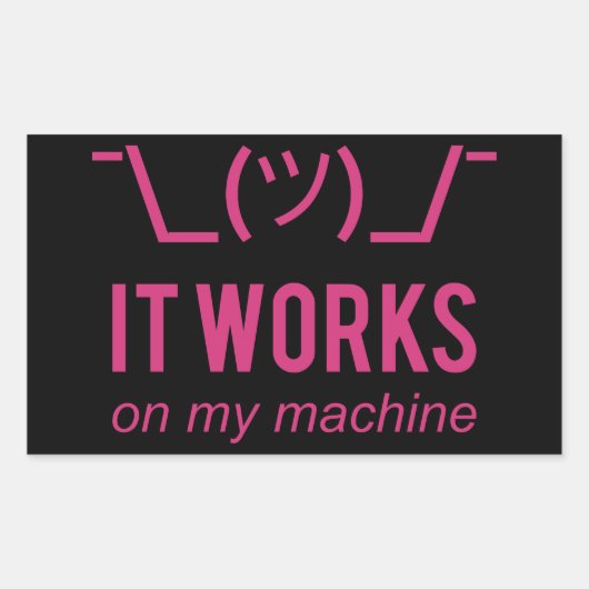 Het werkt op mijn machine - Programmer White Rechthoekige Sticker (Voorkant)
