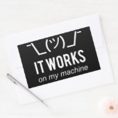 Het werkt op mijn machine - Programmeur Excuse Whi Rechthoekige Sticker (Envelop)