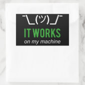 Het werkt op mijn machine - Programmeur Excuse WHT Rechthoekige Sticker (Tas)