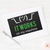 Het werkt op mijn machine - Programmeur Excuse WHT Rechthoekige Sticker (Envelop)