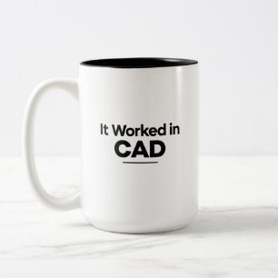 Het werkte in CAD Funny Engineering Mok, CAD Desig Tweekleurige Koffiemok