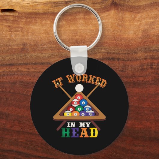 Het werkte in mijn hoofd Funny Snooker Billiards P Sleutelhanger (Voorkant)
