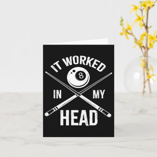 Het werkte in mijn hoofd grappige Billiards Pool P Kaart (Gele Bloem)