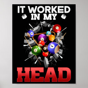 Het werkte in mijn hoofd ik grappige pool biljart poster