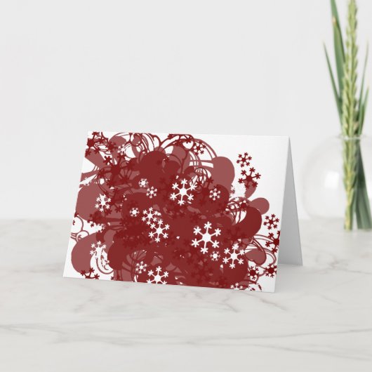 Het wervelende Rood van de Sneeuw Feestdagen Kaart (Voorkant)