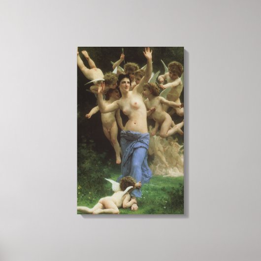 Het Wespennest door William Adolphe Bouguereau Canvas Afdruk (Voorkant)