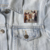 Het Westen blazen Vierkante Button 5,1 Cm (In situ)