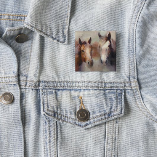 Het Westen blazen Vierkante Button 5,1 Cm (In situ)