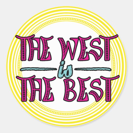 Het Westen is het beste Ronde Sticker (Voorkant)