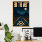 Het Westen op Route 66 bekijken Poster (Thuiskantoor)