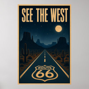 Het Westen op Route 66 bekijken Poster