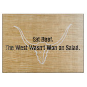 Het Westen was niet op Salad Bull Skull Wood Grain Snijplank (Voorkant)