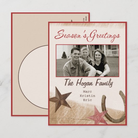 Het westerne Briefkaart van de Foto van de (Voorkant / Achterkant)