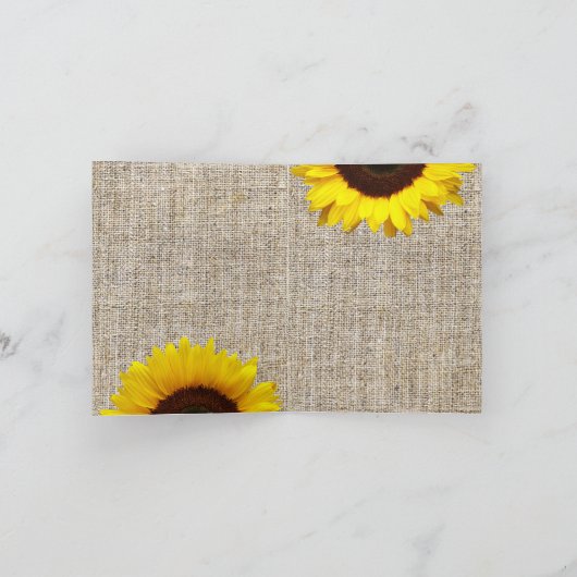 Het westerne Huwelijk van de Zonnebloem van de Bedankkaart (Binnen)