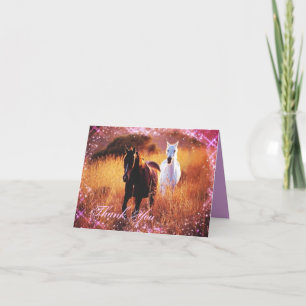 het westerne paard van de landzonsondergang themed bedankkaart