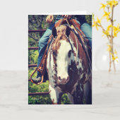 Het westerne Paard van de Verf, Verjaardag Kaart (Gele Bloem)