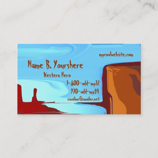 Het westerne Visitekaartje van de Kleur van het (Voorkant)