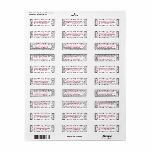 Het westerne Wit Adres van de Terugkeer van het On Etiket (Full Sheet)