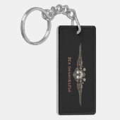 Het wetenschappelijke dubbele acryl sleutelhanger (Voorkant Links)