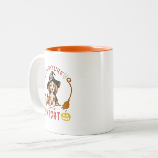 Het wezen van de nachtbraker tweekleurige koffiemok (Voorkant links)