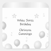 Het White Soirée verjaardagsfeest Vierkante Sticker (Voorkant)