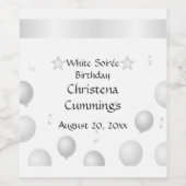 Het White Soirée verjaardagsfeest Wijn Etiket (Enkel label)