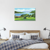 Het Whiteface-meer op afstand Canvas Afdruk (Insitu (Slaapkamer))