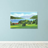 Het Whiteface-meer op afstand Canvas Afdruk (Insitu (Houten vloer))