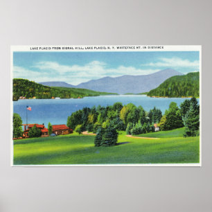 Het Whiteface-meer op afstand Poster