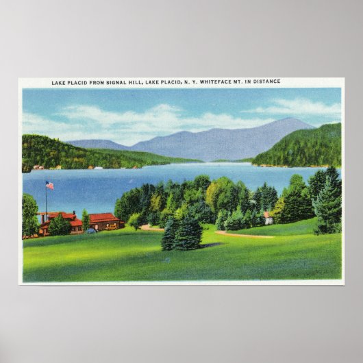Het Whiteface-meer op afstand Poster (Voorkant)