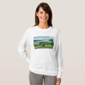 Het Whiteface-meer op afstand T-shirt (Voorkant volledig)