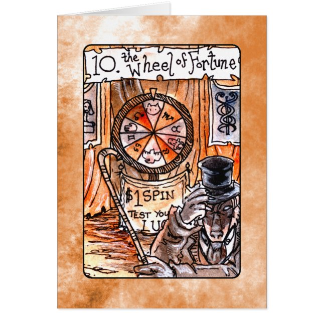 Het wiel van de Fortune Tarot-kaart (Voorkant)