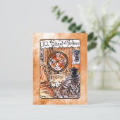 Het wiel van de Fortune Tarot-kaart Briefkaart (Staand voorkant)