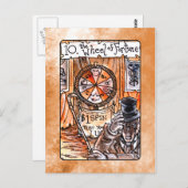 Het wiel van de Fortune Tarot-kaart Briefkaart (Voorkant / Achterkant)