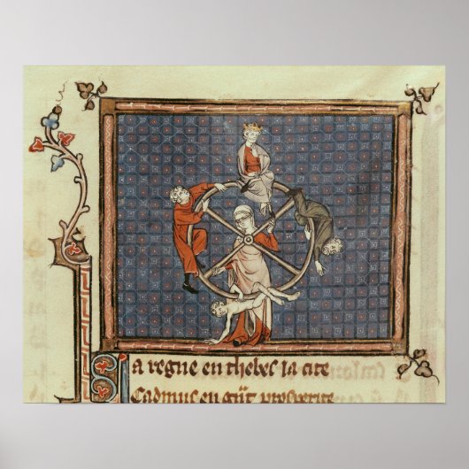 Het wiel van de Fortune, van de Moralize Poster (Voorkant)